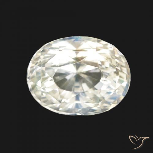 3.43ct Natural Bluish White Rainbow Moonstone, Oval, VVS