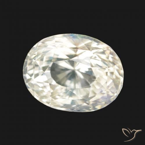3.43 ct White Rainbow Moonstone Stone, Natural Rainbow Moonstone in Oval Facet Shape for Sale