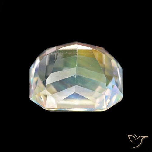 Rainbow Moonstone Gemstone in 8.4 x 7.1 mm Size for Sale, Rainbow Moonstone Stone in Multicolor White Color