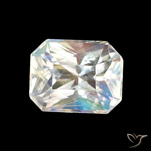 1.91 ct White Rainbow Moonstone Stone, Natural Rainbow Moonstone in Octagon / Scissor Cut Shape for Sale