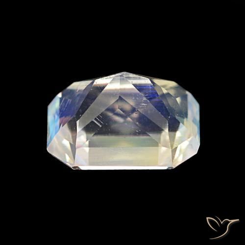 Rainbow Moonstone Gemstone in 8.6 x 6.7 mm Size for Sale, Rainbow Moonstone Stone in Multicolor White Color