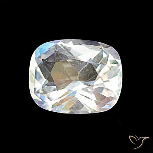 1.69 ct White Rainbow Moonstone Stone, Natural Rainbow Moonstone in Cushion-Cut Shape for Sale