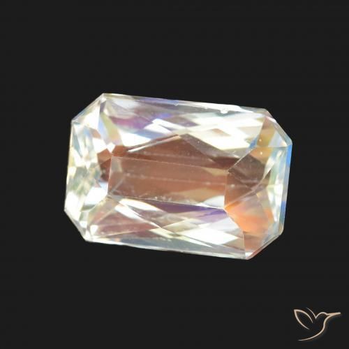 2.36 ct White Rainbow Moonstone Stone, Natural Rainbow Moonstone in Octagon / Scissor Cut Shape for Sale