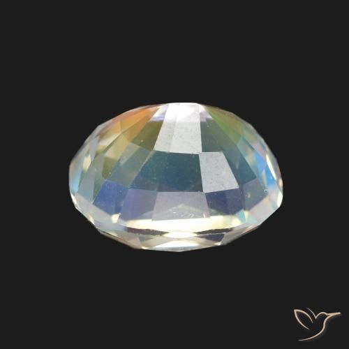 Rainbow Moonstone Gemstone in 9 x 7 mm (calibrated) Size for Sale, Rainbow Moonstone Stone in Multicolor White Color