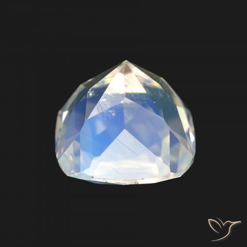 Rainbow Moonstone Gemstone in 6.9 x 6.3 mm Size for Sale, Rainbow Moonstone Stone in Multicolor White Color