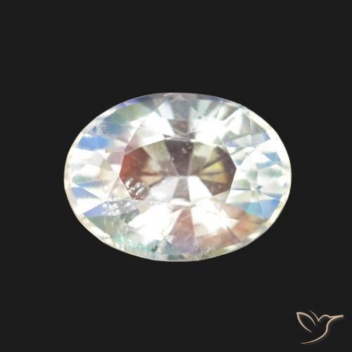1.64ct Natural Multicolor White Rainbow Moonstone, Oval, VS