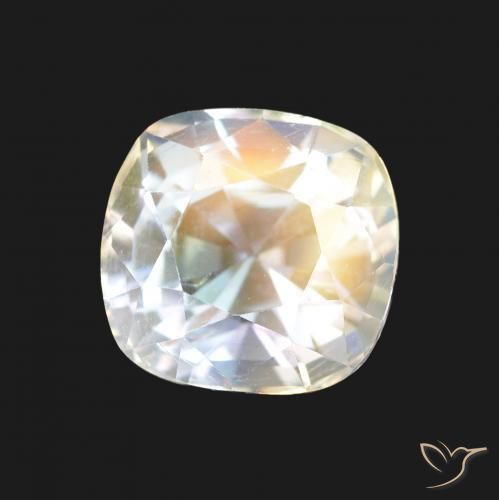 1.94 ct White Rainbow Moonstone Stone, Natural Rainbow Moonstone in Cushion-Cut Shape for Sale