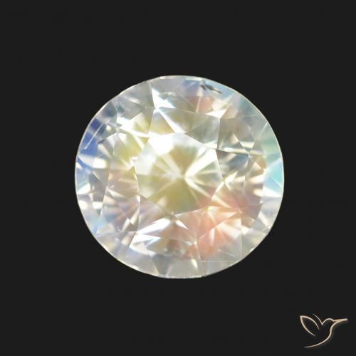 1.59ct Multicolor White Rainbow Moonstone, Round, VVS-VS