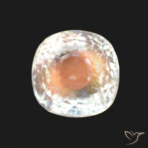2.00 ct White Rainbow Moonstone Gemstone, Rainbow Moonstone Gem in Cushion-Cut Shape for Sale.