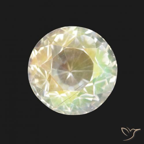2.20ct Natural Multicolor White Rainbow Moonstone, Round, VVS-VS