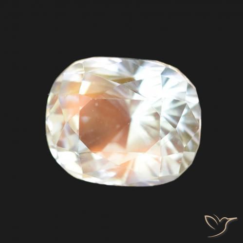 2.19 ct White Rainbow Moonstone Stone, Natural Rainbow Moonstone in Cushion-Cut Shape for Sale