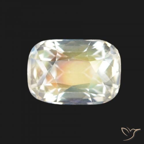 1.64ct Multicolor White Rainbow Moonstone, Cushion, VVS-VS