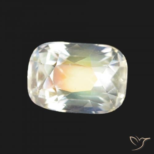 1.64 ct White Rainbow Moonstone Stone, Natural Rainbow Moonstone in Cushion-Cut Shape for Sale