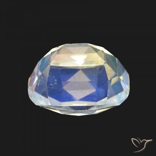 Rainbow Moonstone Gemstone in 8 x 5.6 mm Size for Sale, Rainbow Moonstone Stone in Multicolor White Color