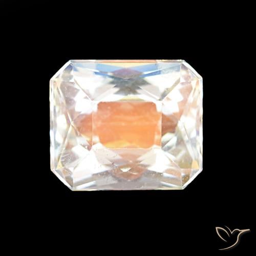 2.55ct Multicolor White Rainbow Moonstone, Emerald Cut, VVS-VS