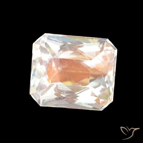 2.55 ct White Rainbow Moonstone Stone, Natural Rainbow Moonstone in Octagon / Scissor Cut Shape for Sale