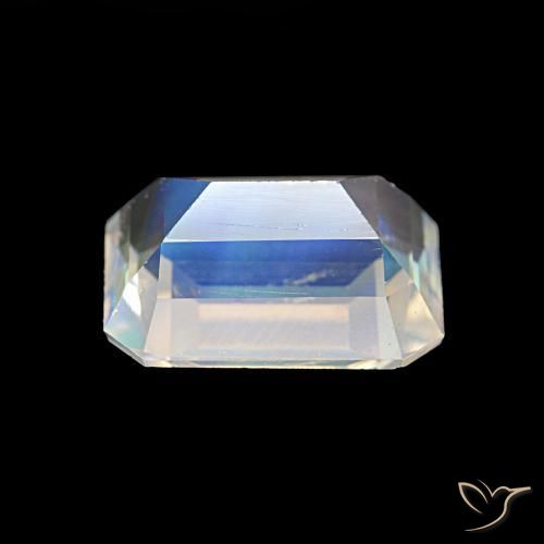 Rainbow Moonstone Gemstone in 8.6 x 6.4 mm Size for Sale, Rainbow Moonstone Stone in Multicolor White Color