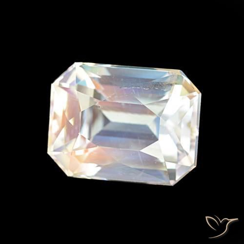 2.47 ct White Rainbow Moonstone Stone, Natural Rainbow Moonstone in Octagon / Scissor Cut Shape for Sale