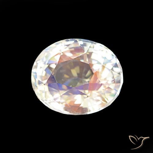 2.00 ct White Rainbow Moonstone Stone, Natural Rainbow Moonstone in Oval Facet Shape for Sale