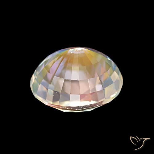 Rainbow Moonstone Gemstone in 8.2 x 6.9 mm Size for Sale, Rainbow Moonstone Stone in Multicolor White Color
