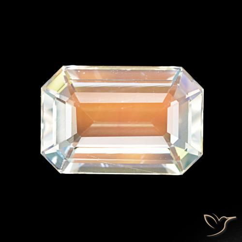 2.62ct Multicolor White Rainbow Moonstone, Emerald Cut, VVS