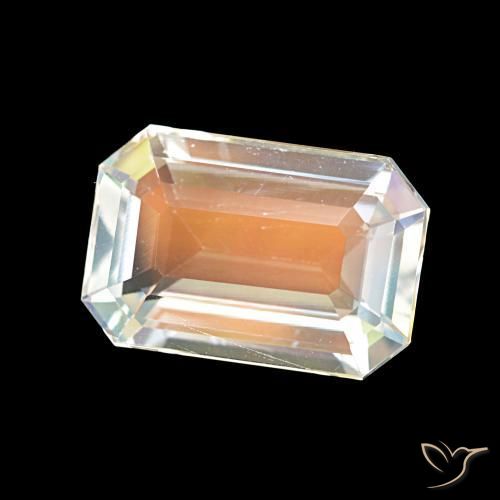 2.62 ct White Rainbow Moonstone Stone, Natural Rainbow Moonstone in Octagon Step Cut Shape for Sale