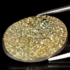 10.27 ct Multicolor Rainbow Pyrite Gemstone, Rainbow Pyrite Gem in Oval Cabochon Shape for Sale.