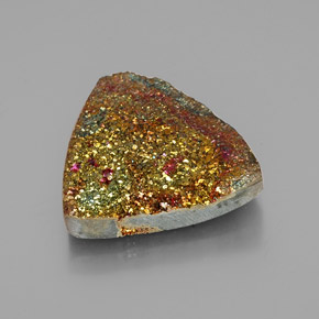 26.91 ct Multicolor Rainbow Pyrite Stone, Natural Rainbow Pyrite in Triangle Shape for Sale