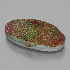35.58 ct Multicolor Rainbow Pyrite Stone, Natural Rainbow Pyrite in Oval Cabochon Shape for Sale