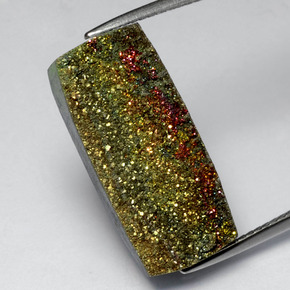 10.00 ct Multicolor Rainbow Pyrite Gemstone, Rainbow Pyrite Gem in Baguette Crystal Cluster Shape for Sale.