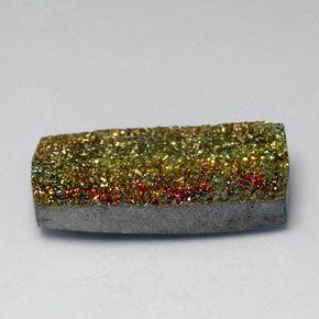 10.00 ct Multicolor Rainbow Pyrite Stone, Natural Rainbow Pyrite in Baguette Crystal Cluster Shape for Sale