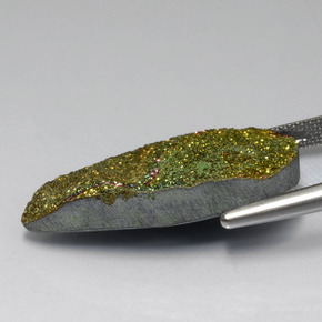 Rainbow Pyrite Gemstone in 28.3 x 14.9 mm Size for Sale, Rainbow Pyrite Stone in Multicolor Color