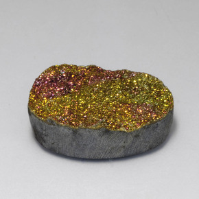 18.80 ct Multicolor Rainbow Pyrite Stone, Natural Rainbow Pyrite in Oval Crystal Cluster Shape for Sale