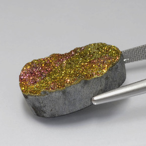Rainbow Pyrite Gemstone in 21.4 x 14.7 mm Size for Sale, Rainbow Pyrite Stone in Multicolor Color