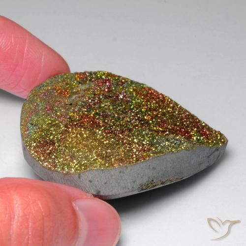 Rainbow Pyrite Gemstone in 47 x 43.6 mm Size for Sale, Rainbow Pyrite Stone in Multicolor Color