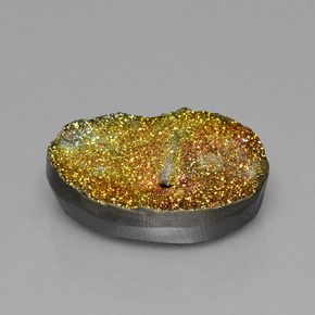 18.28 ct Multicolor Rainbow Pyrite Stone, Natural Rainbow Pyrite in Oval Crystal Cluster Shape for Sale