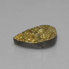 5.04 ct Multicolor Rainbow Pyrite Stone, Natural Rainbow Pyrite in Pear Crystal Cluster Shape for Sale