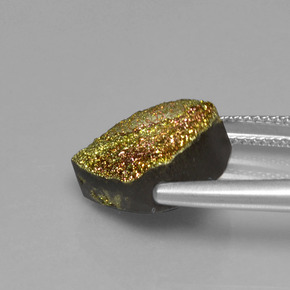 Rainbow Pyrite Gemstone in 13.8 x 13.7 mm Size for Sale, Rainbow Pyrite Stone in Multicolor Color