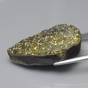 Rainbow Pyrite Gemstone in 30.5 x 21.3 mm Size for Sale, Rainbow Pyrite Stone in Medium Yellow Color