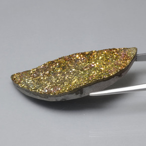 Rainbow Pyrite Gemstone in 45 x 18.6 mm Size for Sale, Rainbow Pyrite Stone in Multicolor Color