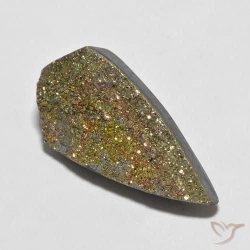 11.70 ct Multicolor Rainbow Pyrite Stone, Natural Rainbow Pyrite in Rhomb Crystal Cluster Shape for Sale