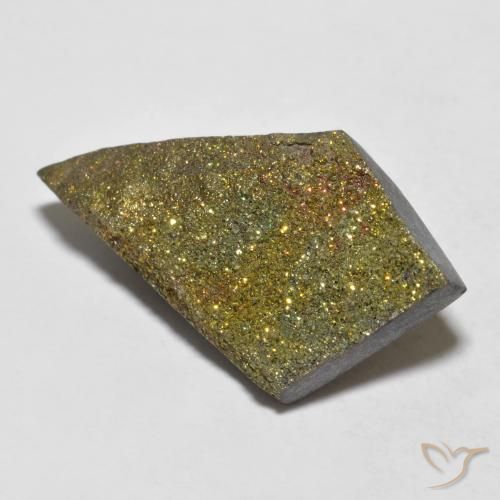 12.17 ct Multicolor Rainbow Pyrite Stone, Natural Rainbow Pyrite in Rhomb Crystal Cluster Shape for Sale