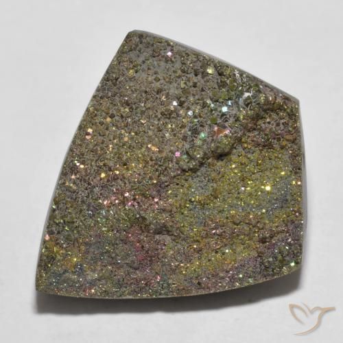 15.88 ct Multicolor Rainbow Pyrite Stone, Natural Rainbow Pyrite in Rhomb Crystal Cluster Shape for Sale