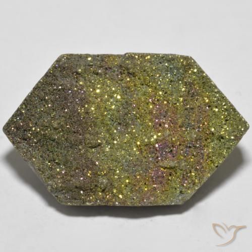 Pirite arcobaleno da 19,9 ct, 28,2 x 17,3 mm dalla Russia, Photo A