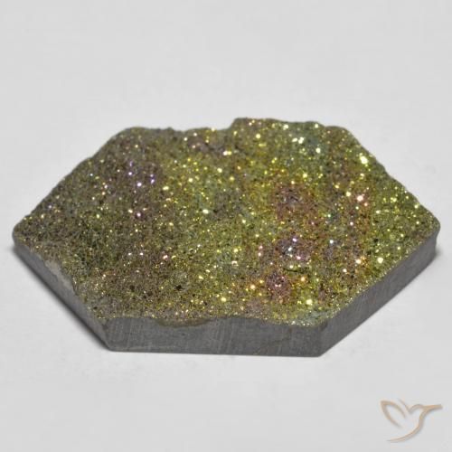 Rainbow Pyrite Gemstone in 28.2 x 17.3 mm Size for Sale, Rainbow Pyrite Stone in Multicolor Color