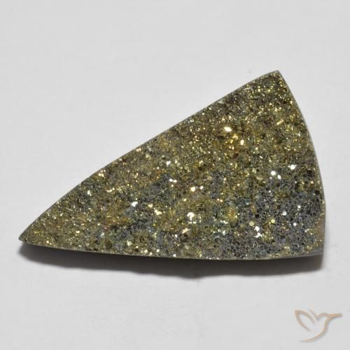 23,1 x 14mm trillionenschliff mehrfarbiger Regenbogen-Pyrit aus Russland, Gewicht 10,4 ct, 1 Stück Regenbogen-Pyrit - Farbe: Mehrfarbig, natürlicher Edelstein in Opaque Reinheit, Mohs-Härte von 6 - 6,5, Photo A