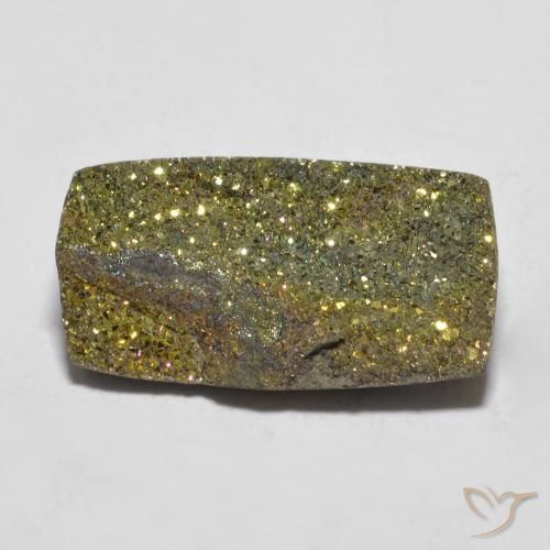 9.03 ct Multicolor Rainbow Pyrite Stone, Natural Rainbow Pyrite in Baguette Crystal Cluster Shape for Sale