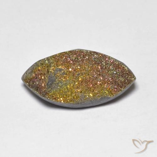 Pirite arcobaleno da 4,38 ct, 16,1 x 8,2 mm dalla Russia, Photo A