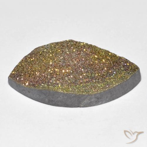 Rainbow Pyrite Gemstone in 25.1 x 13.1 mm Size for Sale, Rainbow Pyrite Stone in Multicolor Color