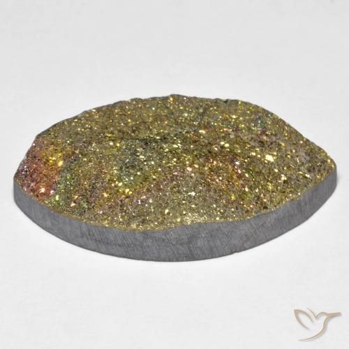 Rainbow Pyrite Gemstone in 30 x 16.4 mm Size for Sale, Rainbow Pyrite Stone in Multicolor Color